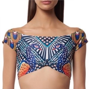 RARE Mara Hoffman Peacocks Rashguard Top